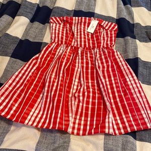 NWT Vineyard Vines gingham strapless tomato check dress - size 4